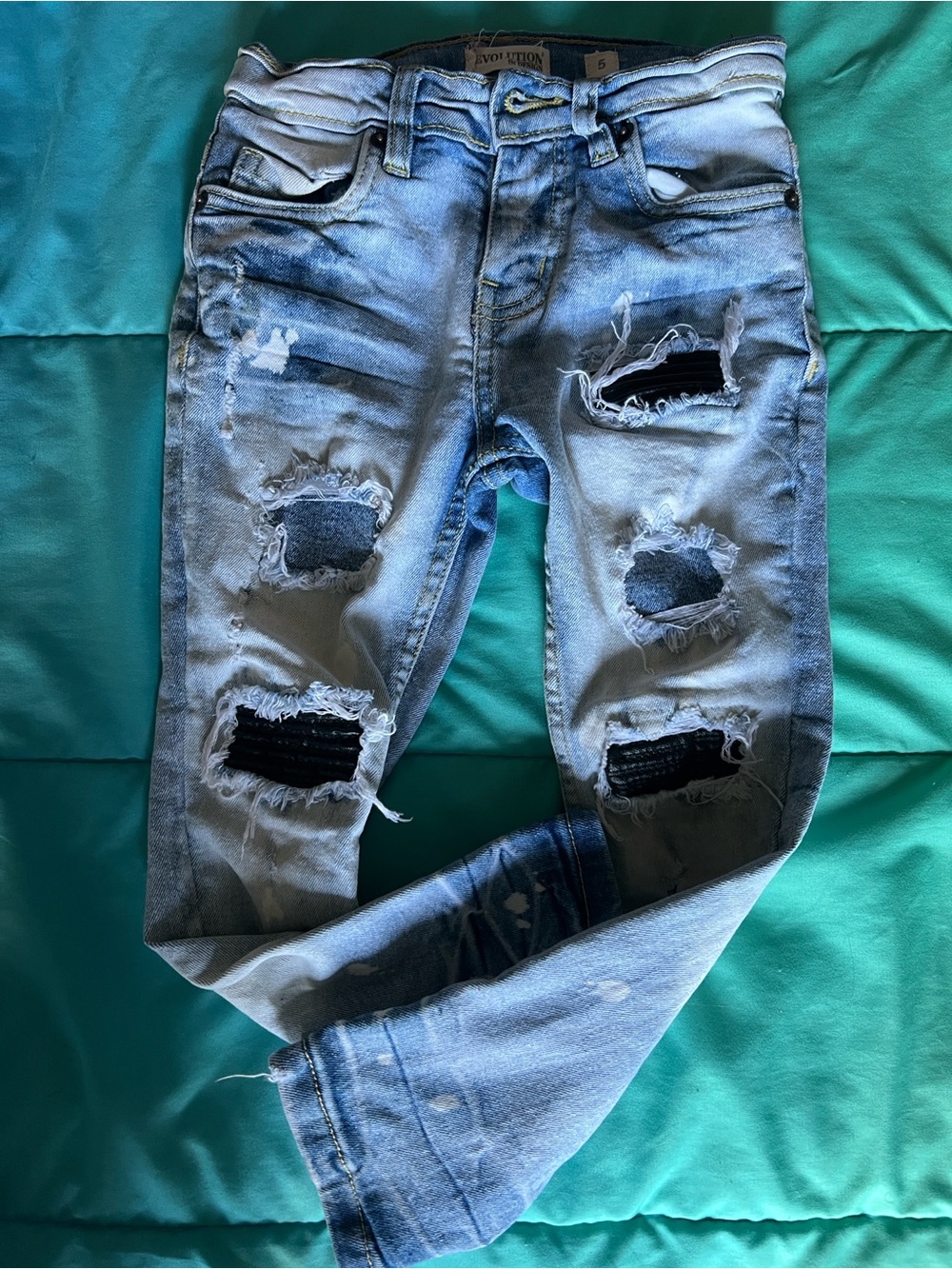 Revolution Light Blue Distressed Slim Men’s Jeans